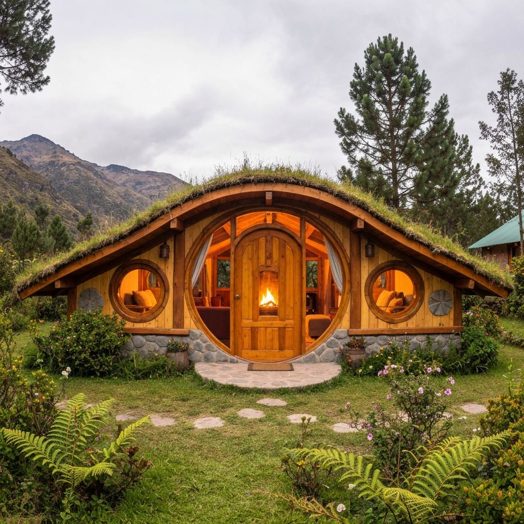 Cozy hobbit house accommodation in the mountains